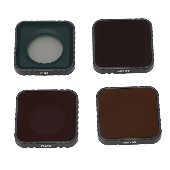 4 in 1 Actiecamera Lensfilter Set Optisch Glas Waterdicht Anti-condens CPL ND8 16 32 Neutraal black