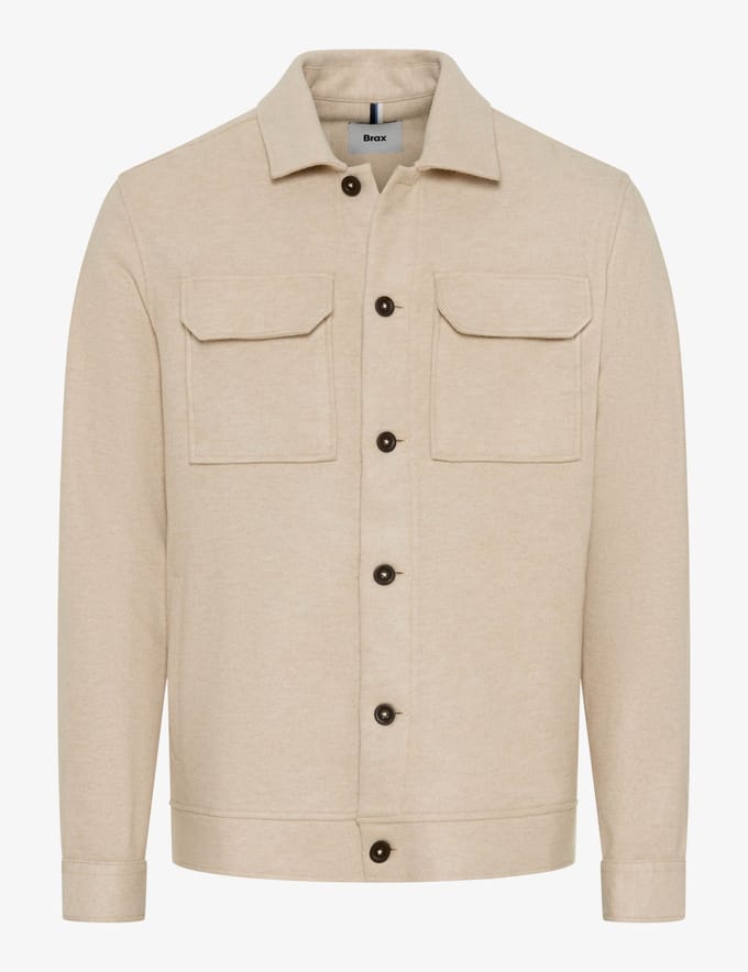 Brax Heren Shirt  Style SANTIAGO oat, crèmewit, maat S