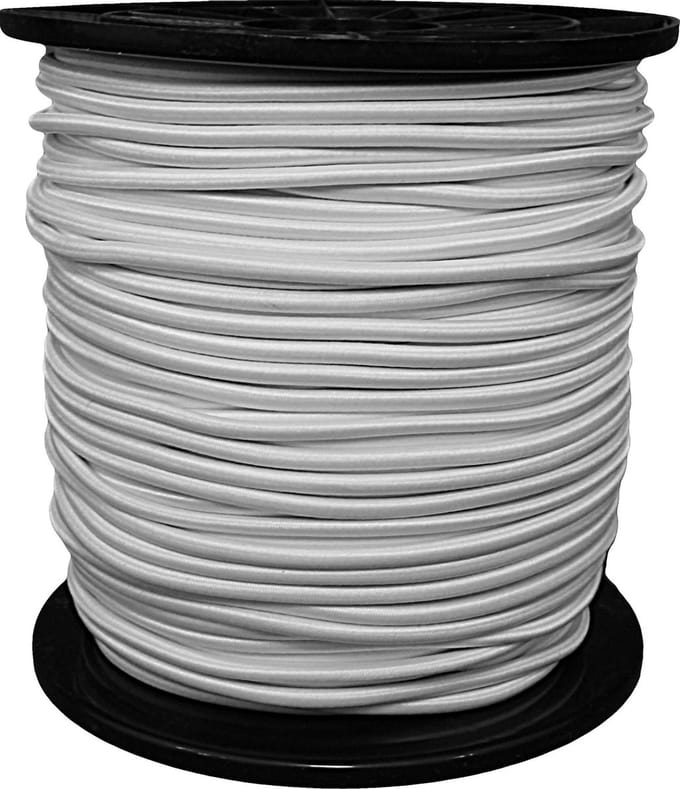 Elastiekkoord - 100mtr - 4mm - wit - haspel - elastisch koord