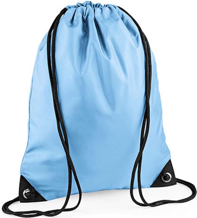 Premium Gymsac Sporttas BagBase - 11 Liter Sky Blue
