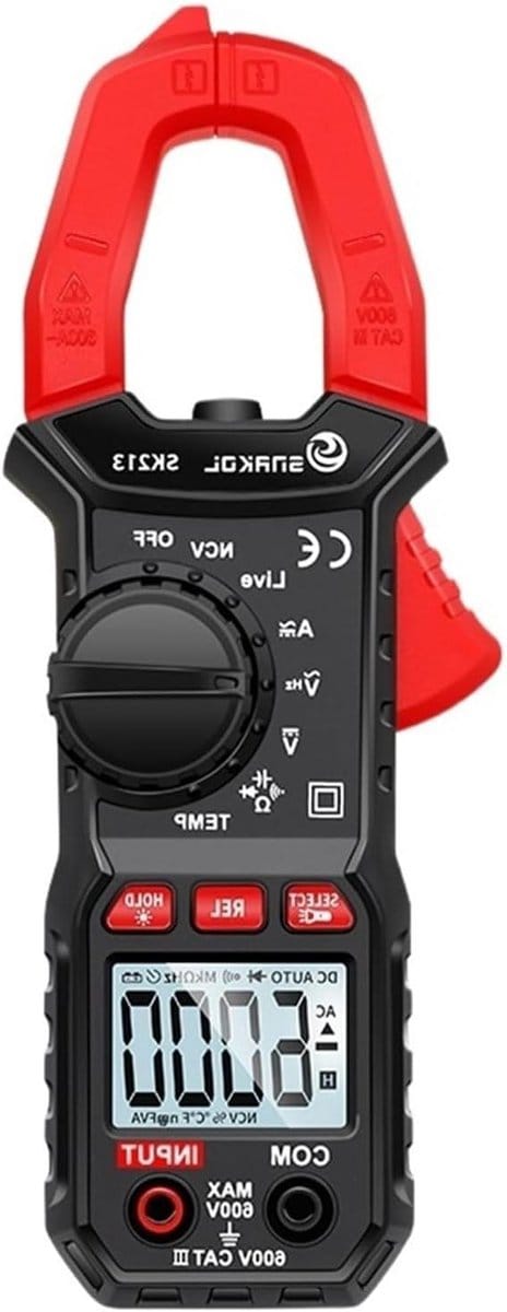 Digitale Stroomtang - Ampèremeter - Elektrisch Onderhoud - 600A AC/DC Meting - Compact Ontwerp - Zwart