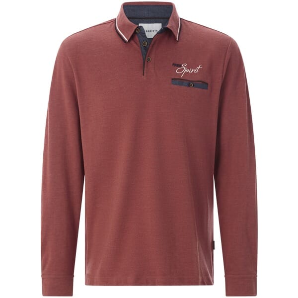 Poloshirt met lange mouwen VITORIO rood