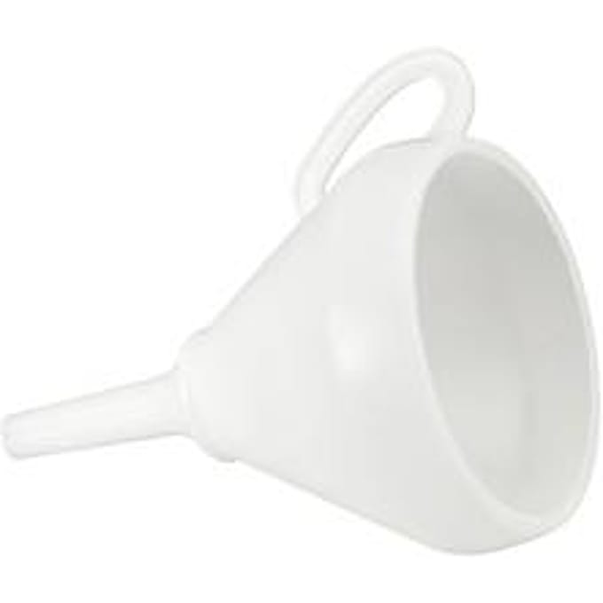 Universele trechter, Ø 350 mm, polyethyleen (HDPE), voedselveilig, met zeef, overlooprand en handvat