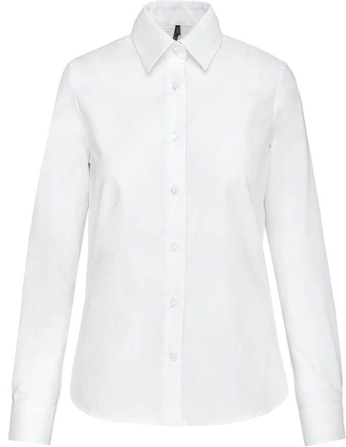 Kariban Dames Oxford blouse lange mouwen K534 - White - M