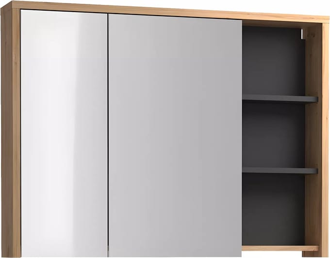 Vente-unique Badkamer muurkast - Naturel kleur - 100 cm - PURNAL