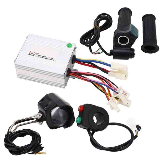 36V 500W Elektrische Fiets Controller Stuur Kit Gevoelige Bediening Borstelcontroller met Gashendel white