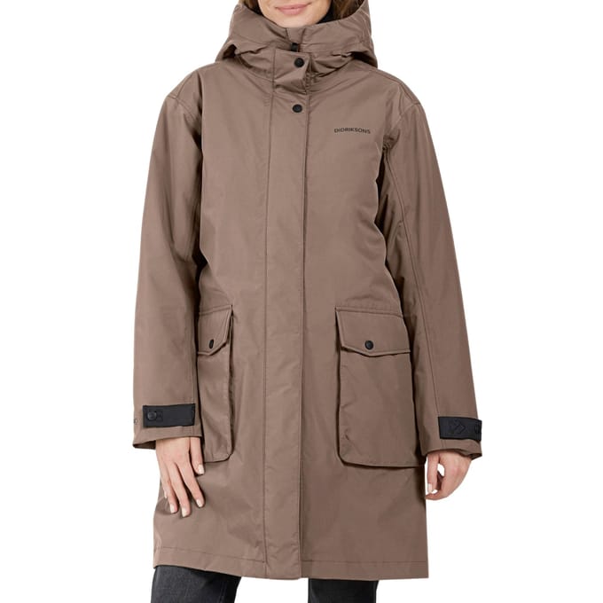 Didriksons ILSA WNS PARKA Dames Outdoorjas - Mocha Brown - Maat 42