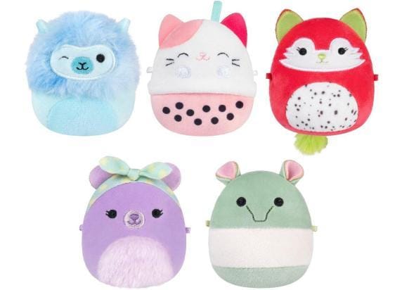 Squishmallows Micromallows 5-Pack Silvy, Gerald, Rozen, Aarin, Roxy Poppetjes en figuren
