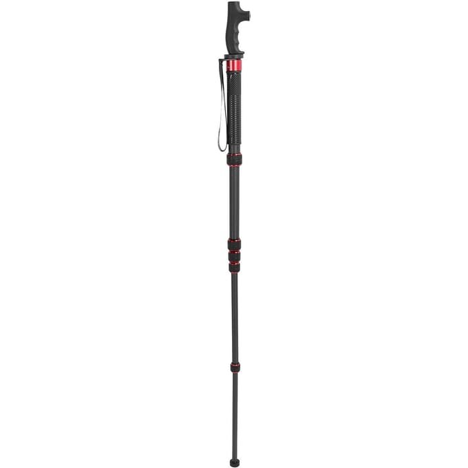 Camera Monopod 6-delige Uitschuifbare Koolstofvezel Monopod met Wandelstokkop 14 inch 38 inch