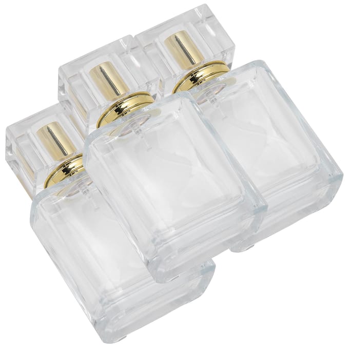 Flacon de Parfum Rechargeable 50ml Verre Spray Liquide Transparent Vide Récipient AtomiseurOr noir