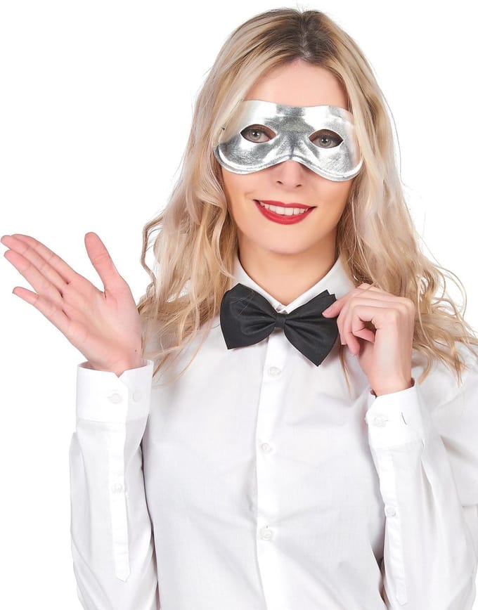 Vegaoo - Metaalachtig half masker voor volwassenen