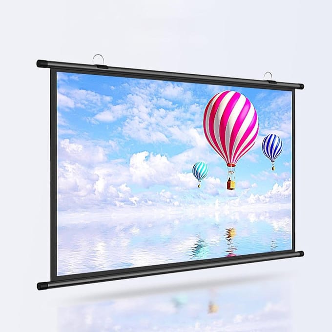 Projectiescherm Handmatig - Pull Down Scherm - Thuisbioscoop Ervaring - Brede Kijkhoek - 60 Inch - Wit