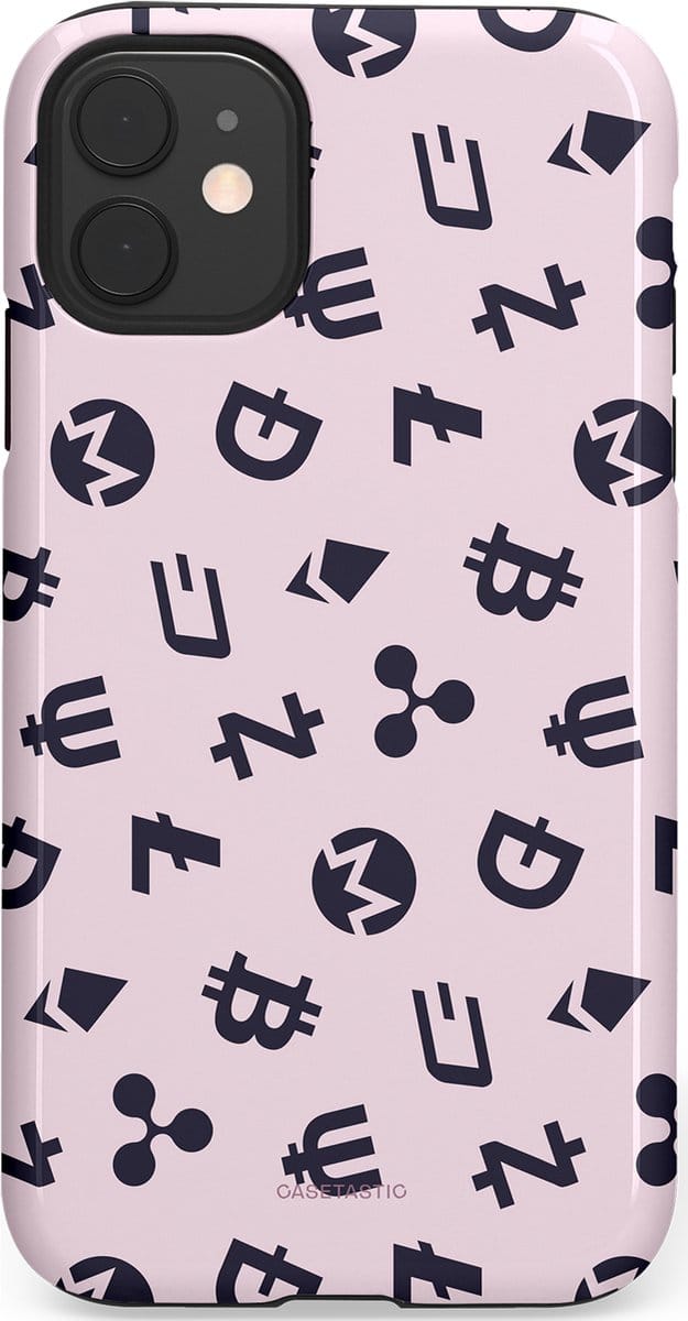 Casetastic hoesje geschikt voor Apple iPhone 11 - Dubbellaagse bescherming - Crypto flow - Fashion Case - Lichtgrijs Donkergrijs Wit