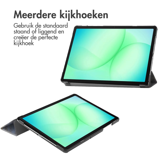 imoshion Tablet Hoes - Geschikt voor Samsung Galaxy Tab A11 Plus - Trifold design oude designs - Pr051 - Zwart