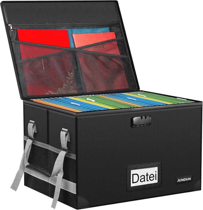 Dossierorganizer met slot - Inklapbare vuurvaste documentenbox voor thuis en kantoor