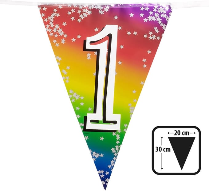 Boland - Folievlaggenlijn Rainbow '1' - Regenboog - Regenboog