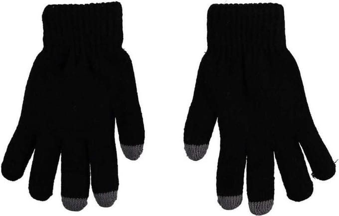 Thermo handschoenen voor dames zwart met touchscreen vinger