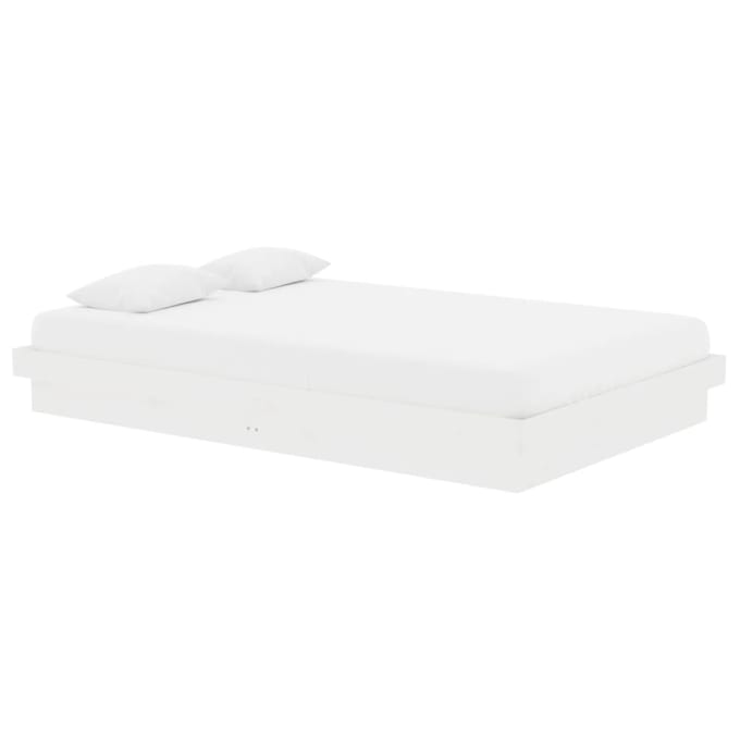vidaXL - Bedframe - massief - hout - wit - 120x190 - cm
