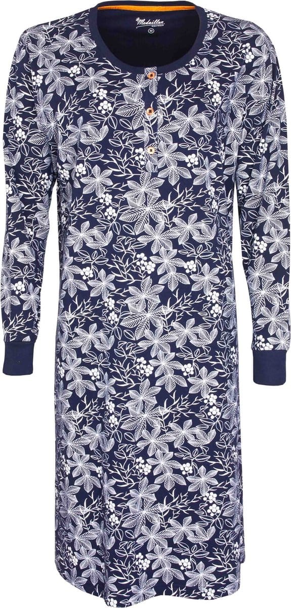 Medaillon Dames Nachthemd - Blauw - Maat S