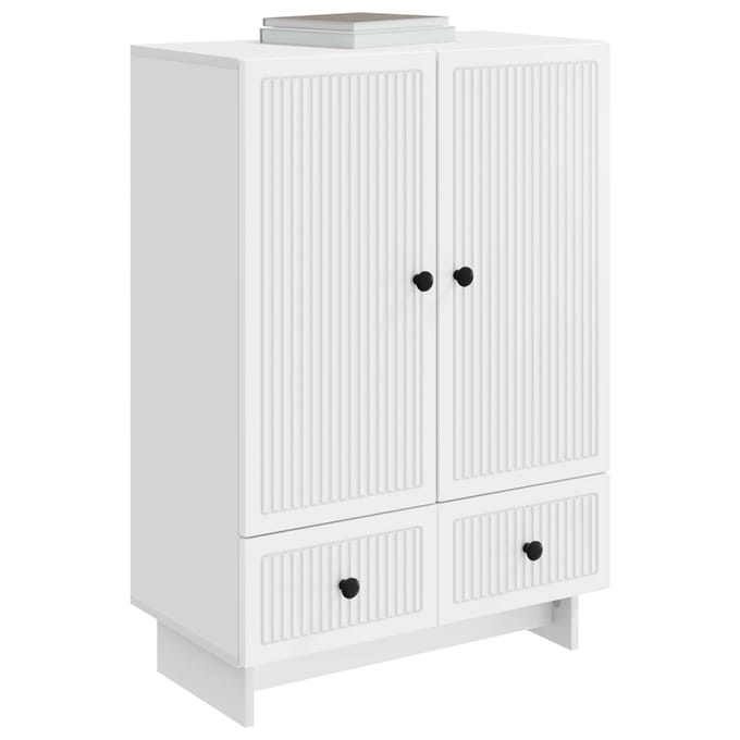 vidaXL - Dressoir - Wit - 66 - x - 34,5 - x - 95 - cm - Geconstrueerd - hout
