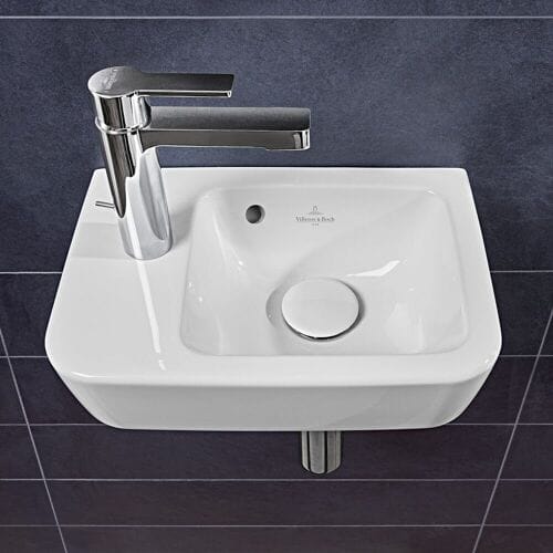 Villeroy & Boch O.novo hand wash basin compact 36 x 25 cm with overflow, basin on the right 43423601