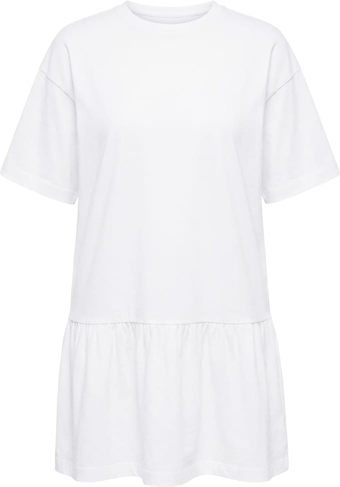 Studio Untold - Dames - Jersey jurk A-lijn zoomvolant korte mouwen - Off-white - Maat 46+