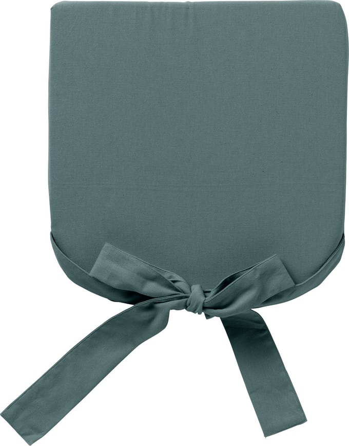 Dutch Decor - JAVA - stoelkussen 40x40 cm - 100% katoen - met lint - Sagebrush Green - groen - Zitkussen