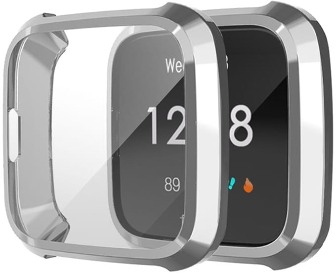 By Qubix - Geschikt voor fitbit Versa Lite Soft TPU case (volledig beschermd) - Grijs