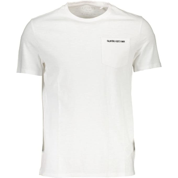 Guess Jeans Bianco Katoenen Heren T-shirt