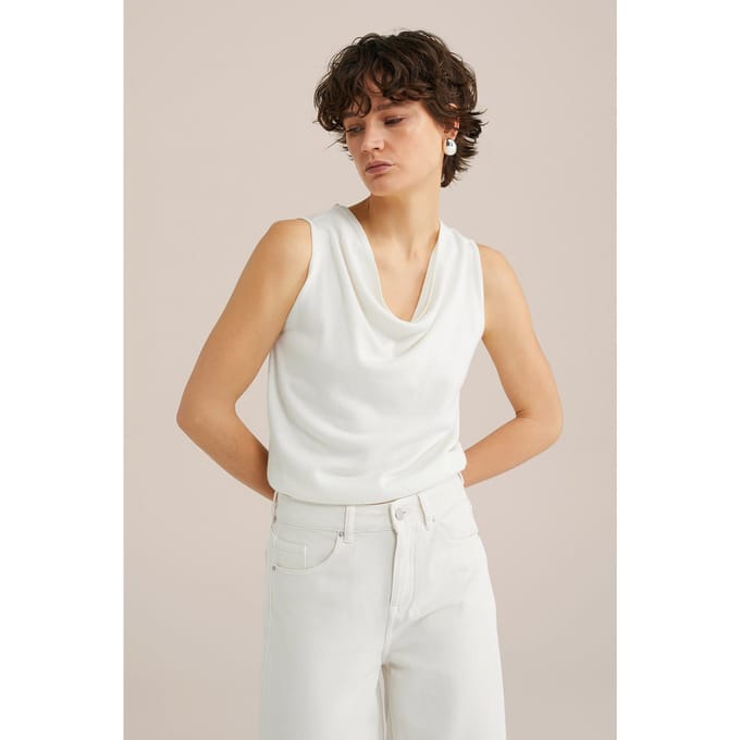 WE Fashion Knitted Pullover White Taglia: M | Canottiere Outlet | Donna | Bianco