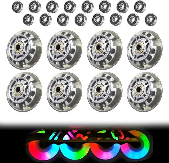 Set van 8 Inlineskate Wielen 72mm Vervangingsset met Kogellagers