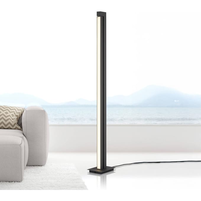 LED vloerlamp PURE Lines, antraciet, afstandsbediening, 140 cm