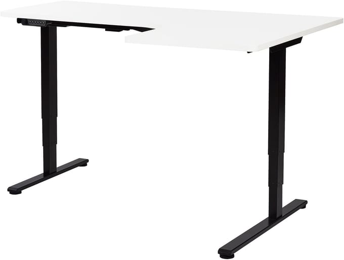 DESTINES - Elektrisch bureau - Zwart/Wit - Rechtszijdig - Vezelplaat