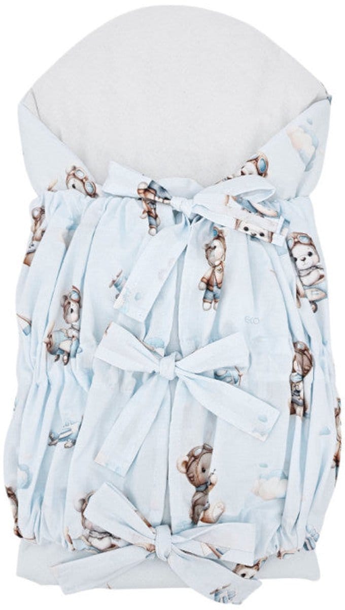 Printed Cotton Swaddle Blanket Pilot Bear