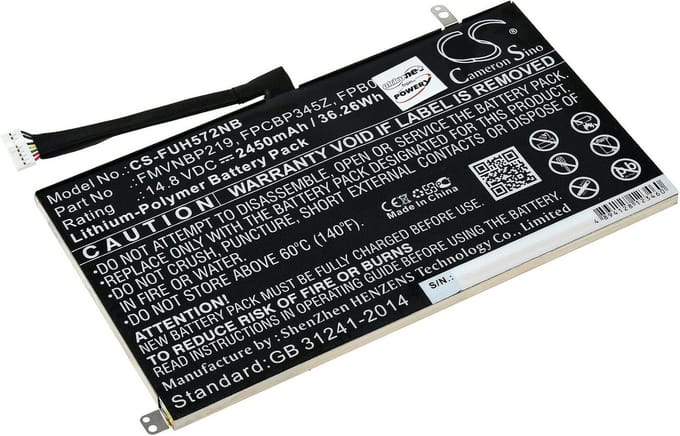 Vervangende Laptop Batterij voor Fujitsu 14,8V Li-Polymer