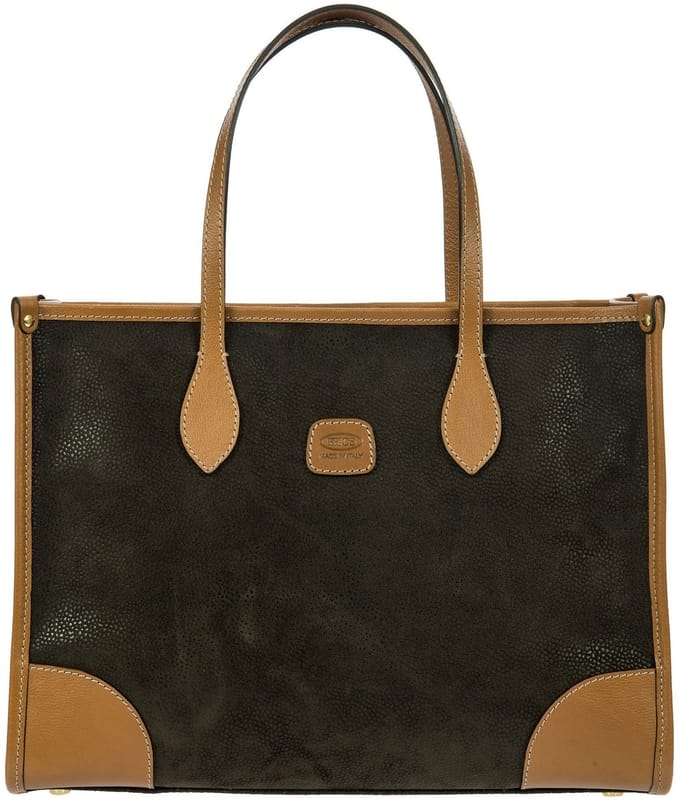 BRIC'S Schoudertas Laptoptas met laptopvak Life Opera Bag Olive Donkergroen