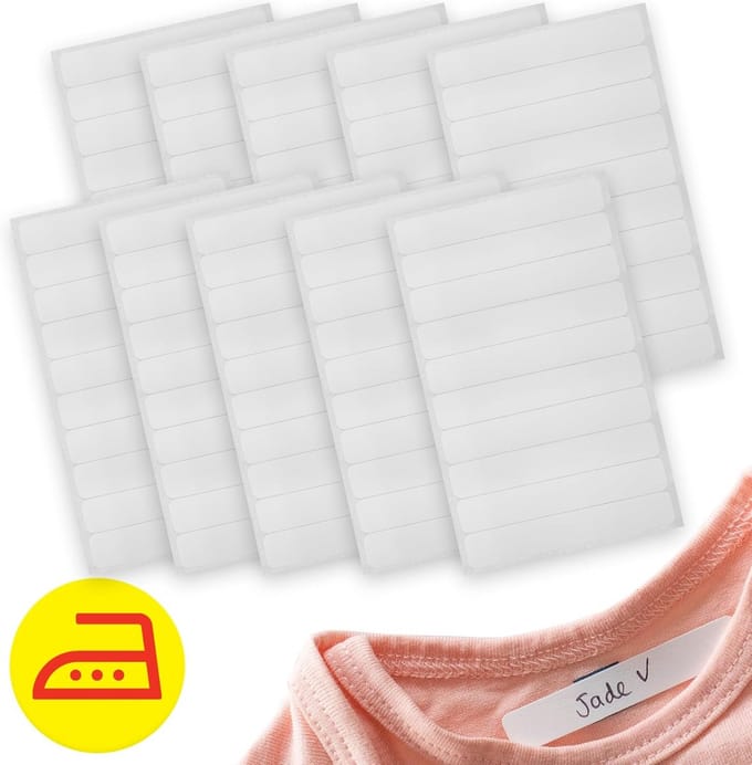 100 Strijklabels voor Kinderkleding - Witte Waslabels voor Textiel