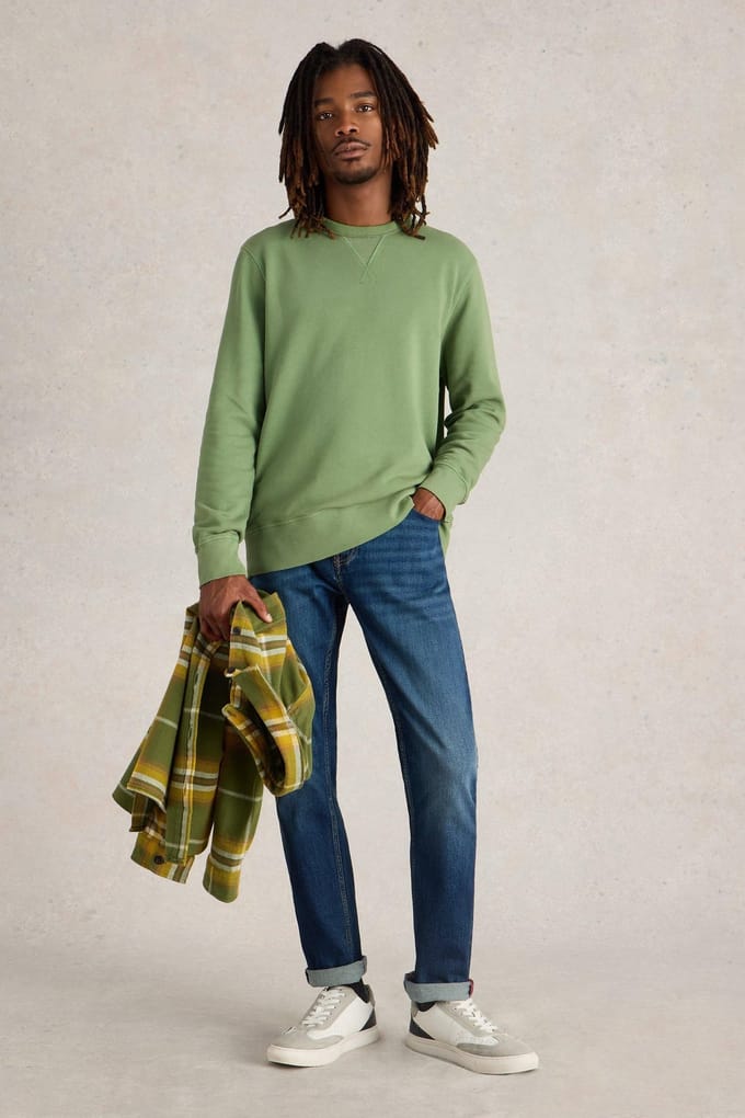 White Stuff Crew Neck Sweat Mid Green Taglia: XS | Maglioni a maglia Outlet | Uomo | Verde