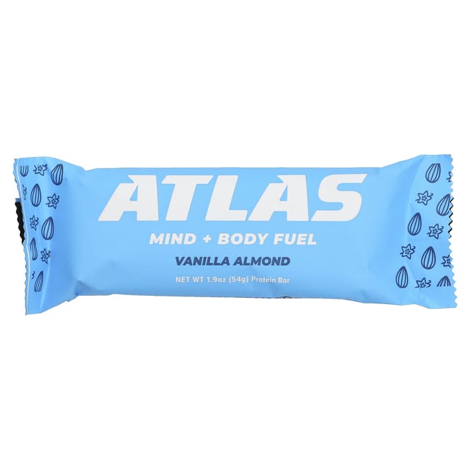 Atlas Bar, Grasgevoed Wei Eiwitreep, Vanille Amandel, 12 Repen, 1,9 oz (54 g) Elk