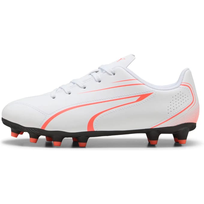 Puma Vitoria junior voetbalschoenen FG/AG wit rood kunstgras.