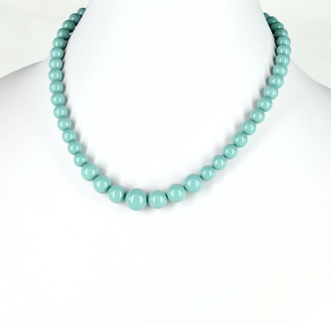 KAYEE - Parelketting van Swarovski parels - jade groen - 45cm