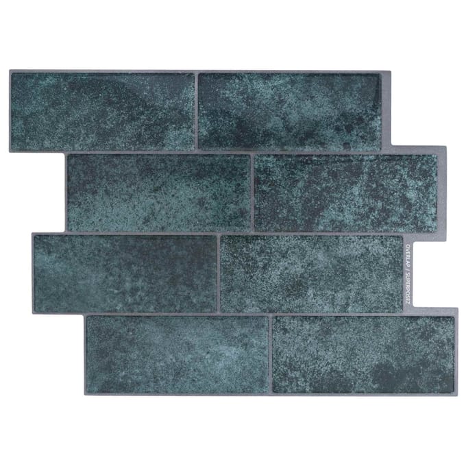 vidaXL - Subway - tegel - 10 - st - Blauwgroen - 29 - x - 21 - cm - Polyurethaan - en - PET