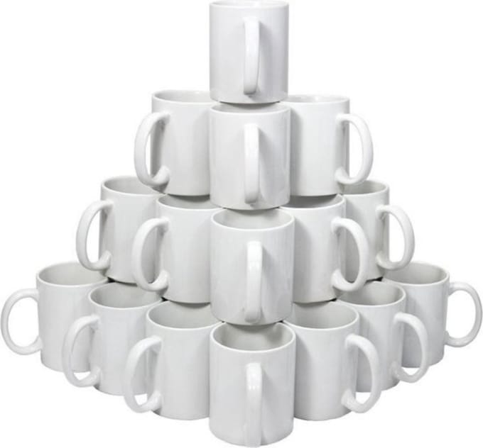 36x Keramische Sublimatiemokken - 32 ml - Witte mok - Bedrukbaar
