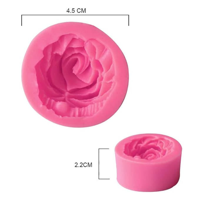 1Pc Rose Flower siliconen mal taart decor Sugarcraft & chocolade zeep klei mal pink