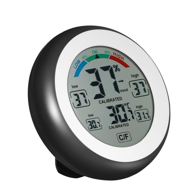 Temperatuur Vochtigheid Trend °C°F Digitale Thermometer Hygrometer Temperatuur Vochtigheid Meter Max Min Waarde Trend Weergave zwart