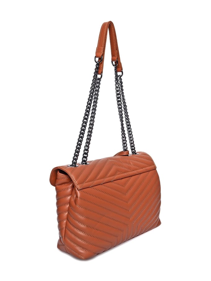 Luisa Vannini Brown Rundleer Tas