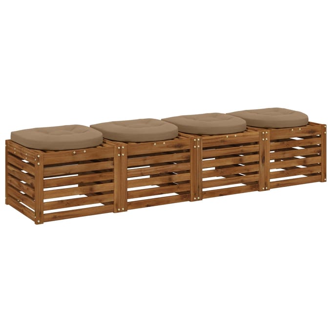 vidaXL - 4-Piece - Zitkussens - 4 - st - 100% - Polyester - Taupe - 45 - x - 45 - x - 5 - cm