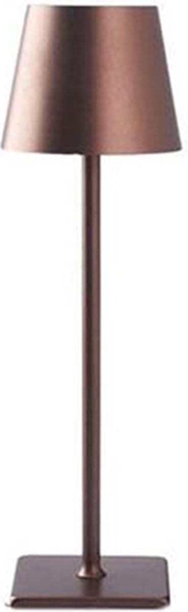 Fedec Draadloze Tafellamp - Dimbaar - ∅11 x 38 cm - IP44 Waterdicht - Brons