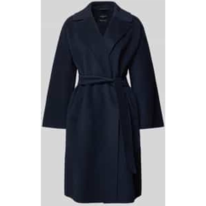 Regular fit lange wollen jas van scheerwolmix model 'CIVADA'