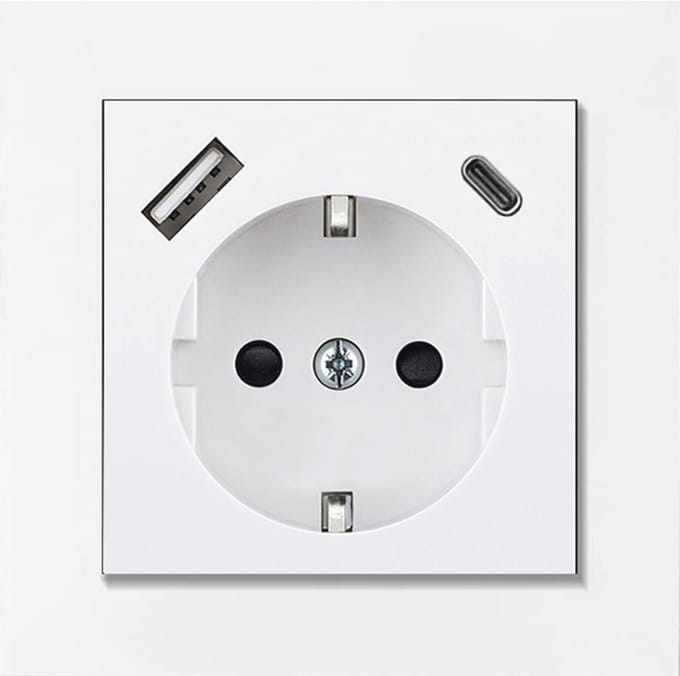 Inbouwstopcontact met USB-A en Type-C-poort - Max. 3,4A